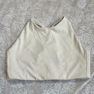 Girlfriend Collective Cream Sports Bra Topanga Gym Top